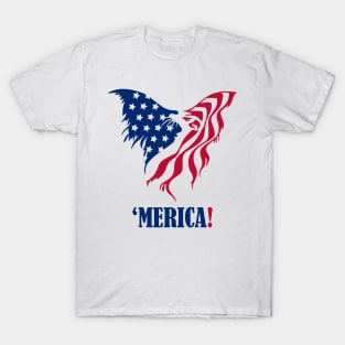 Patriotic eagle merica usa flag 4th of July outfit T-Shirt